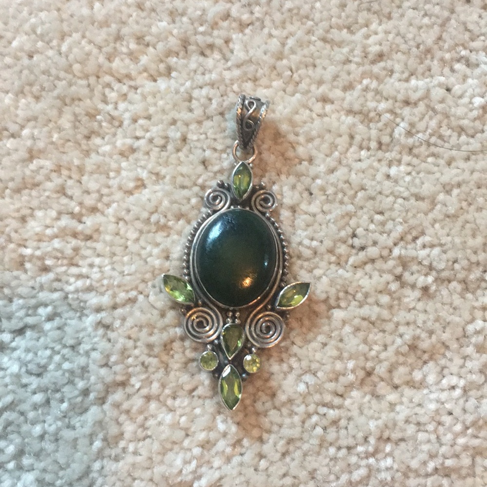 925 Silver and Green Pendant